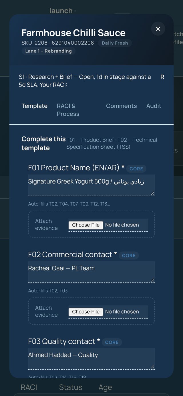 launch product record on a phone, demo data